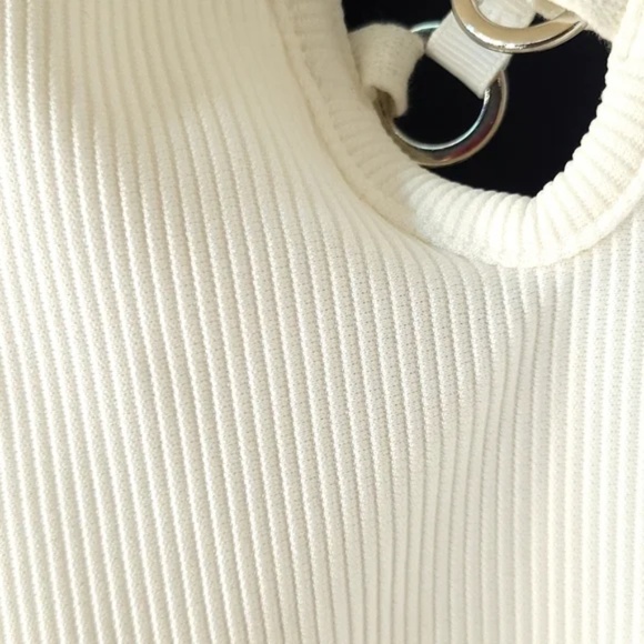 Plunging Lace Up Ribbed Bodysuit - Picture 8 of 8